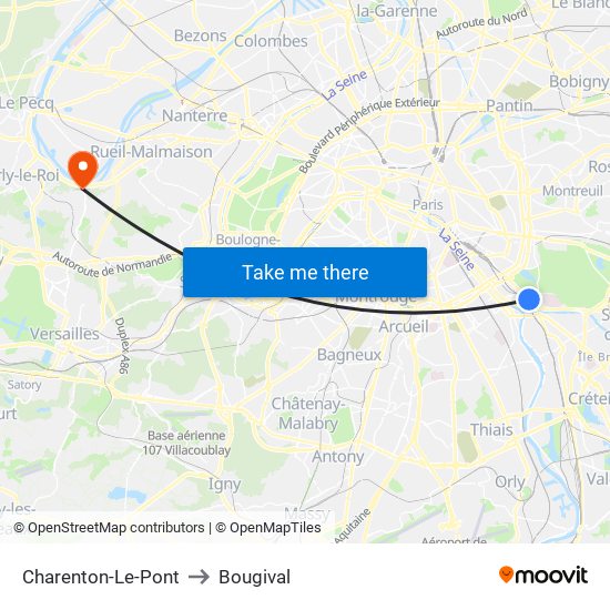 Charenton-Le-Pont to Bougival map