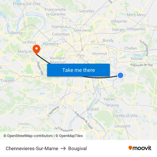 Chennevieres-Sur-Marne to Bougival map