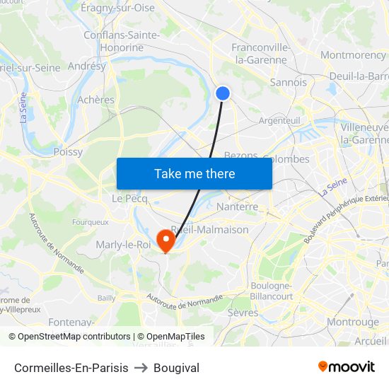 Cormeilles-En-Parisis to Bougival map