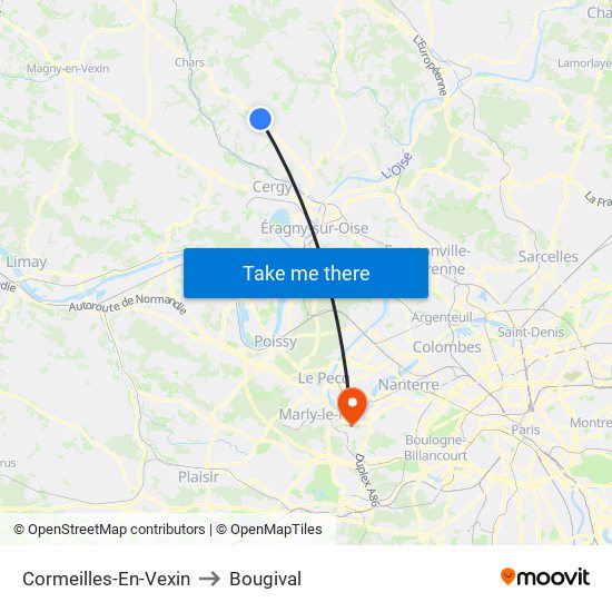 Cormeilles-En-Vexin to Bougival map