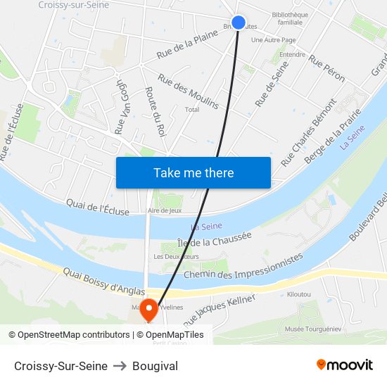 Croissy-Sur-Seine to Bougival map