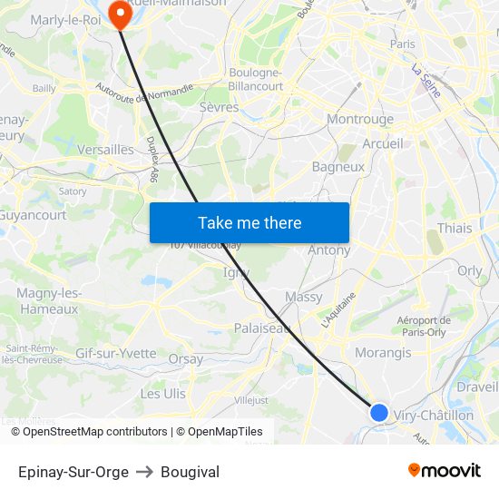 Epinay-Sur-Orge to Bougival map