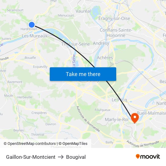 Gaillon-Sur-Montcient to Bougival map