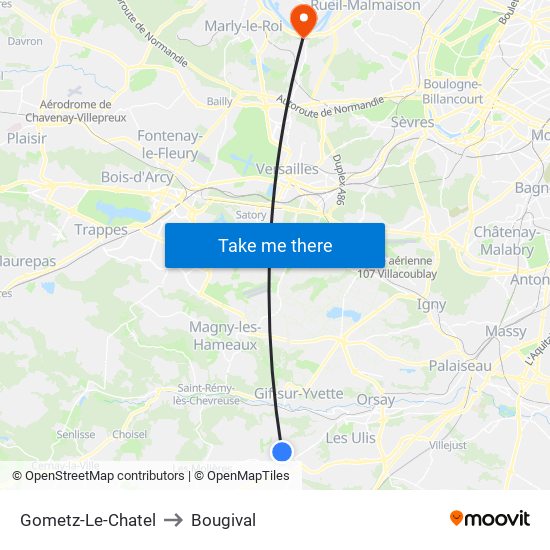 Gometz-Le-Chatel to Bougival map