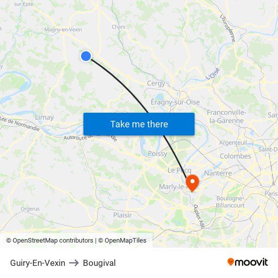 Guiry-En-Vexin to Bougival map