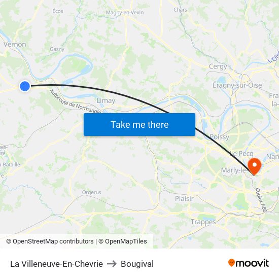 La Villeneuve-En-Chevrie to Bougival map