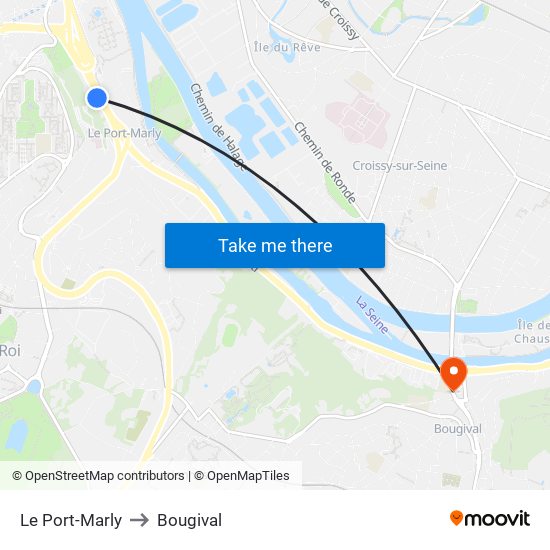 Le Port-Marly to Bougival map