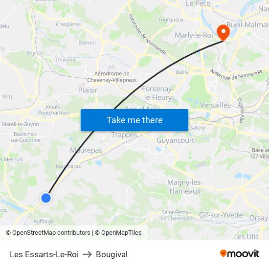 Les Essarts-Le-Roi to Bougival map