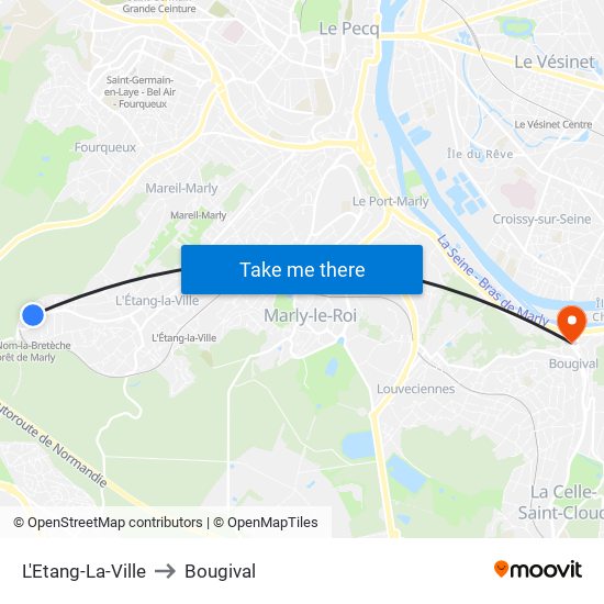 L'Etang-La-Ville to Bougival map