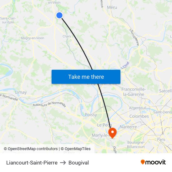 Liancourt-Saint-Pierre to Bougival map