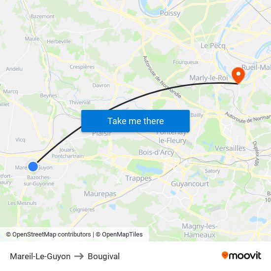 Mareil-Le-Guyon to Bougival map