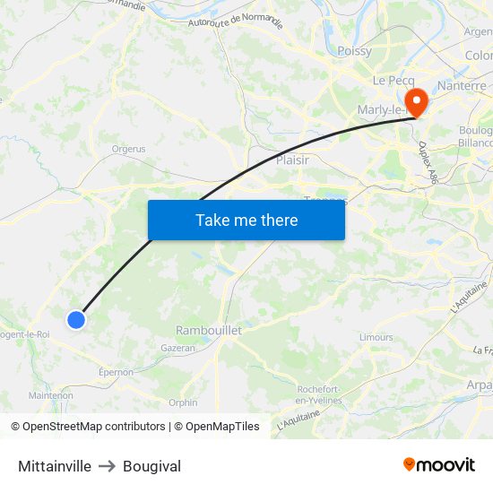 Mittainville to Bougival map