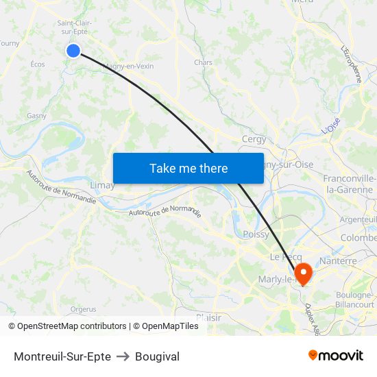 Montreuil-Sur-Epte to Bougival map