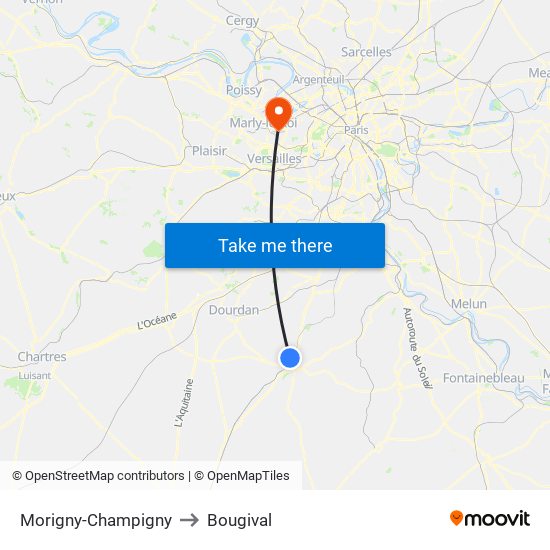 Morigny-Champigny to Bougival map