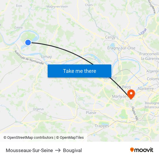 Mousseaux-Sur-Seine to Bougival map