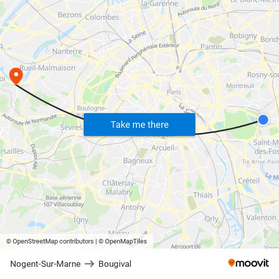 Nogent-Sur-Marne to Bougival map