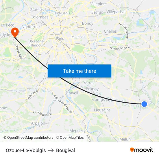 Ozouer-Le-Voulgis to Bougival map