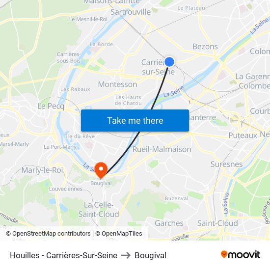 Houilles - Carrières-Sur-Seine to Bougival map