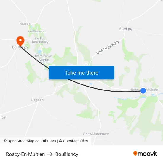 Rosoy-En-Multien to Bouillancy map
