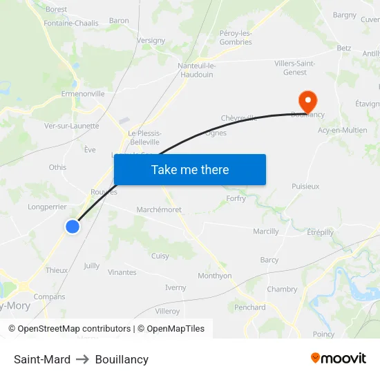 Saint-Mard to Bouillancy map