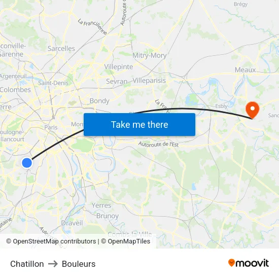 Chatillon to Bouleurs map