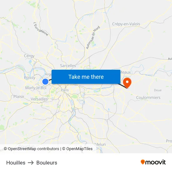 Houilles to Bouleurs map