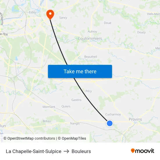 La Chapelle-Saint-Sulpice to Bouleurs map