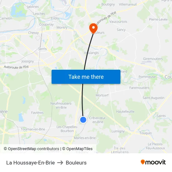 La Houssaye-En-Brie to Bouleurs map