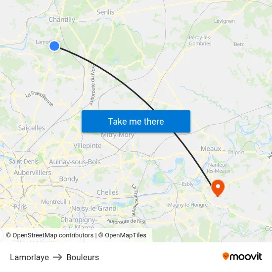 Lamorlaye to Bouleurs map