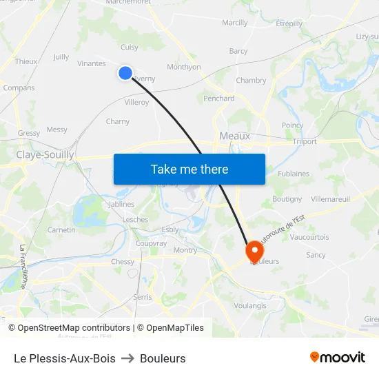 Le Plessis-Aux-Bois to Bouleurs map