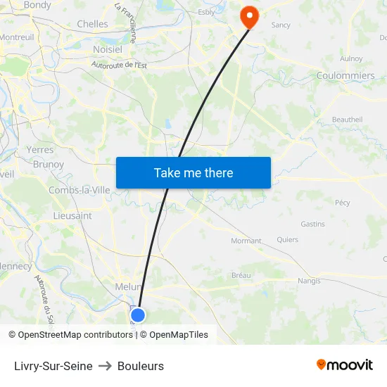 Livry-Sur-Seine to Bouleurs map