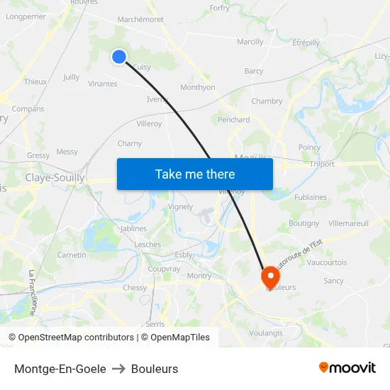 Montge-En-Goele to Bouleurs map