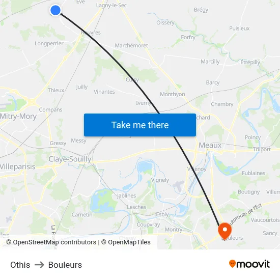 Othis to Bouleurs map