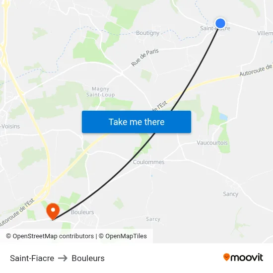 Saint-Fiacre to Bouleurs map