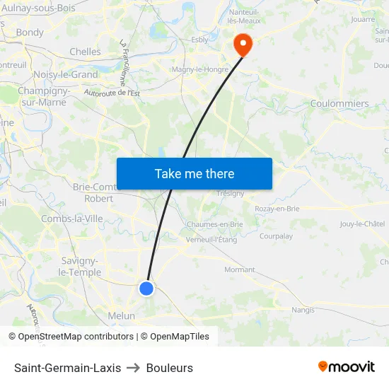 Saint-Germain-Laxis to Bouleurs map