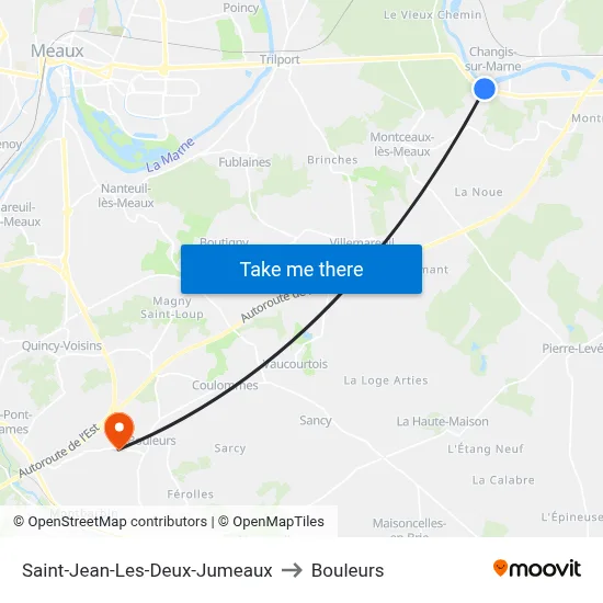 Saint-Jean-Les-Deux-Jumeaux to Bouleurs map
