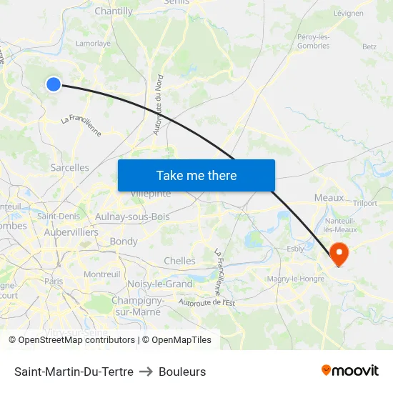 Saint-Martin-Du-Tertre to Bouleurs map