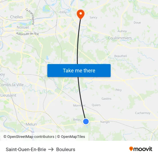 Saint-Ouen-En-Brie to Bouleurs map