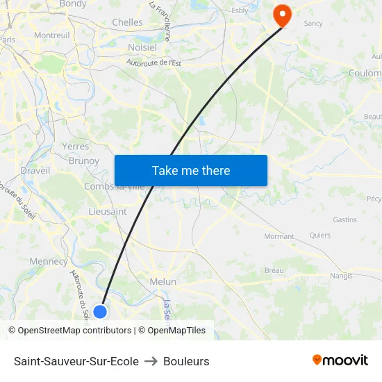Saint-Sauveur-Sur-Ecole to Bouleurs map