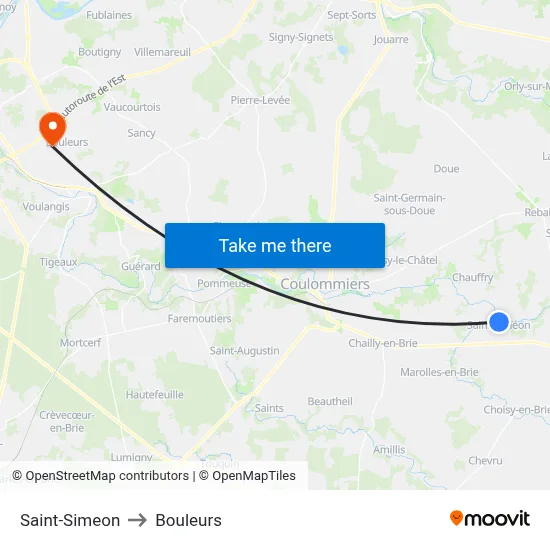 Saint-Simeon to Bouleurs map