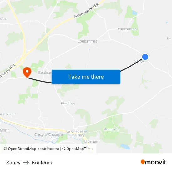 Sancy to Bouleurs map
