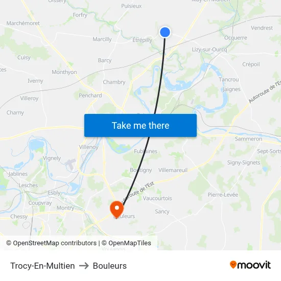 Trocy-En-Multien to Bouleurs map