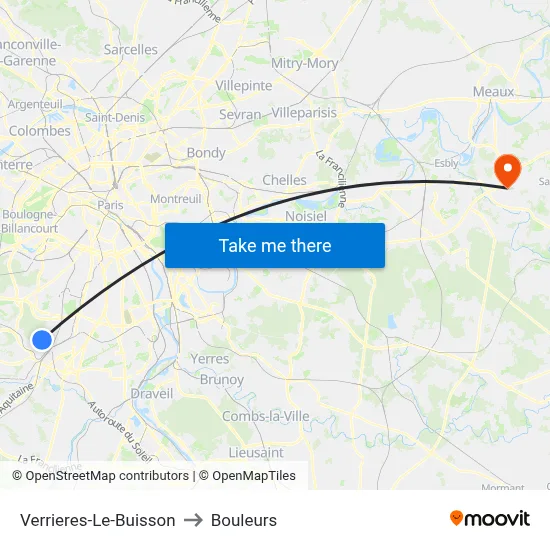 Verrieres-Le-Buisson to Bouleurs map