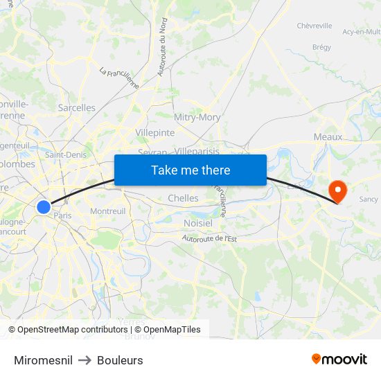 Miromesnil to Bouleurs map