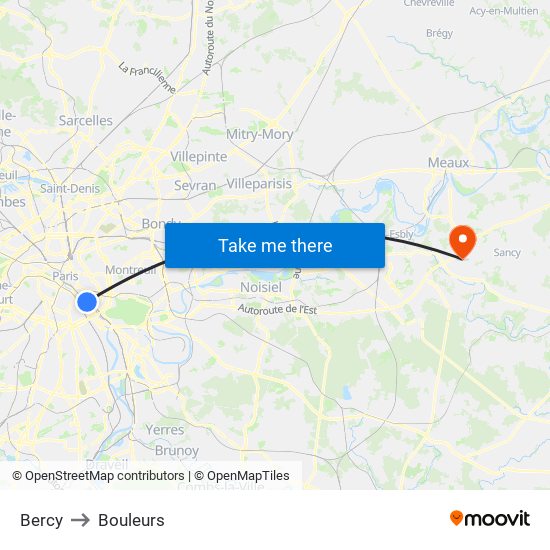 Bercy to Bouleurs map