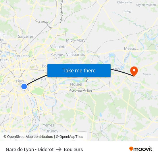 Gare de Lyon - Diderot to Bouleurs map