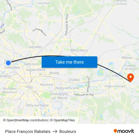 Place François Rabelais to Bouleurs map