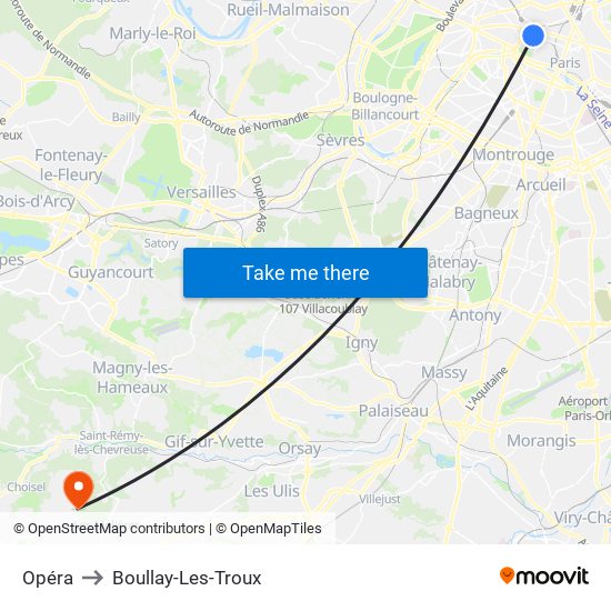 Opéra to Boullay-Les-Troux map
