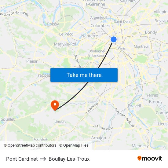Pont Cardinet to Boullay-Les-Troux map