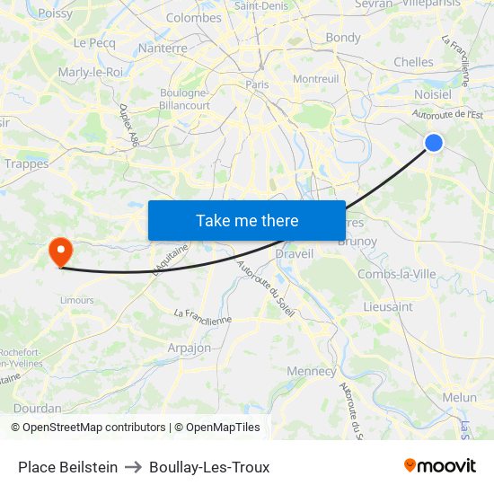 Place Beilstein to Boullay-Les-Troux map